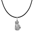 Ezüst box kesztyű medál bőr nyaklánccal a Heim Ékszer webáruháztól