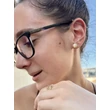 Csillogó kerek fülbevaló, arany ékszer