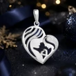 anya gyermek szív medál karácsonyi ajándék fehér arany ékszer