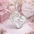 anya gyermek szív medál ezüstből anyák napi ajándék dekorációban