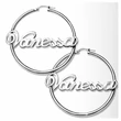 Női ezüst név karikafülbevalón elegáns névre szóló fülbevaló