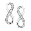 Elegáns ezüst végtelen jel ékszerszett ragyogó cirkónia kövekkel