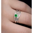 Smaragdzöld köves ezüst gyűrű elegáns kivitelben