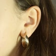 Arany fonott karika fülbevaló, arany ékszer