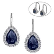Zafír kék csepp köves fülbevaló, ezüst ékszer