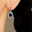 Zafír kék csepp köves fülbevaló, ezüst ékszer
