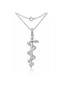 Aszklépiosz botja medál, nyaklánccal