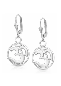 Fehérarany lógós AUM, (Ohm) fülbevaló