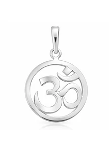 Aum, Ohm jel medál, védelmező fehér arany ékszer