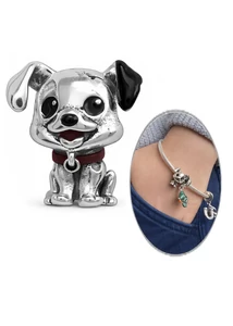 Aranyos ezüst kutya charm 