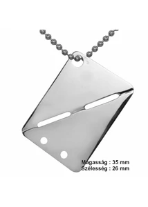 Dögcédula medál, nyaklánccal, gravírozható ezüst ékszer