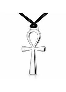 Fényes ezüst egyiptomi ankh kereszt medál