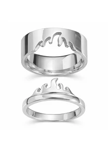 Láng mintás páros ezüst gyűrű