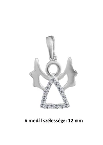 Fehér arany angyalka medál, fehér arany védelmező ékszer