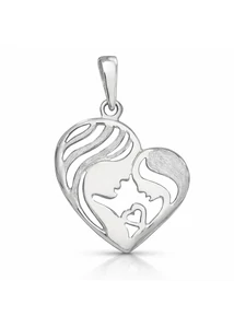 ezüst anya gyermek szív medál elegáns minimalista ékszer a Heim Ékszer műhelyéből