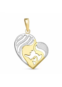 arany anya-gyermek szív medál elegáns ékszer Heim Ékszer műhelyéből