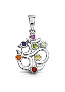 Ezüst Aum (Ohm) csakra medál – 7 csakrás spirituális ékszer a Heim Ékszer Webáruháztól