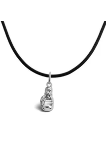 Ezüst boxkesztyű medál bőr nyaklánccal a Heim Ékszer webáruháztól
