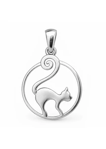 Áttört ezüst medál cica sziluettel a Heim Ékszer webáruháztól