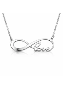 Ezüst végtelen jel nyaklánc love felirattal