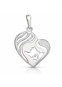 fehér arany anya gyermek szív medál elegáns minimalista ékszer a Heim Ékszer műhelyéből