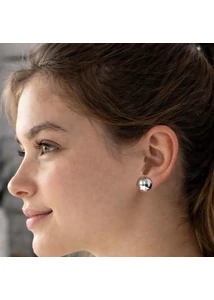 Ezüst félgömb fülbevaló 12 mm minimalista elegáns női ékszer