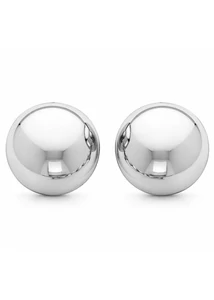 Ezüst félgömb fülbevaló 12 mm minimalista elegáns női ékszer