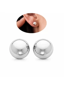 Ezüst félgömb fülbevaló 8 mm minimalista elegáns női ékszer