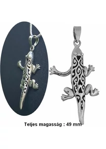 Foltos szalamandra medál, ezüst ékszer