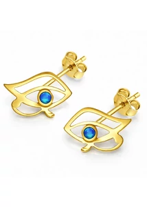 Hórusz szeme fülbevaló védelmező fehér arany ékszer a Heim Ékszer Webáruháztól