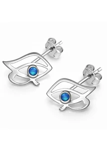 Hórusz szeme fülbevaló védelmező fehér arany ékszer a Heim Ékszer Webáruháztól