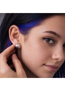 Ezüst félgömb fülbevaló 8 mm minimalista elegáns női ékszer
