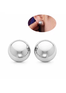 Ezüst félgömb fülbevaló 8 mm minimalista elegáns női ékszer