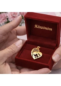 arany anya-gyermek szív medál elegáns ékszer Heim Ékszer műhelyéből