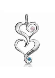 Neves szív medál ezüstből egyedi névvel készített ékszer a Heim Ékszertől