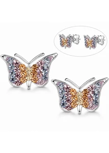 Swarovski kövekkel díszített ezüst pillangó fülbevaló a Heim Ékszer Webáruházból
