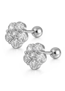 Kényelmes virág fülbevaló menetes golyós zárral