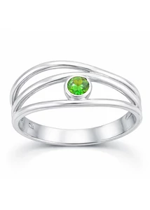 Smaragdzöld köves ezüst gyűrű elegáns kivitelben