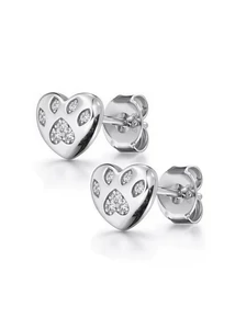 Szív fülbevaló tappancs díszítéssel
