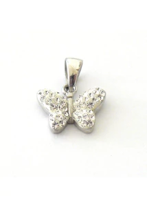 Ezüst  ékszer, swarovski köves lepke  medál