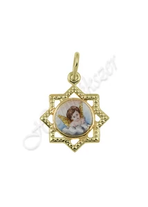 Arany zománc medál angyalkával Arany zománc medál angyalkával