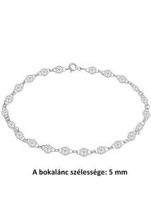 Apró virágos bokalánc, ezüst ékszer 