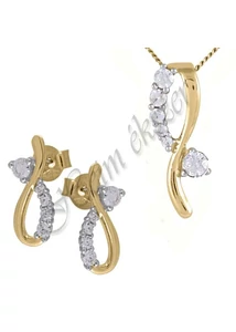 Egyedi arany fülbevaló, medál nyaklánc garnitúra, arany ékszer