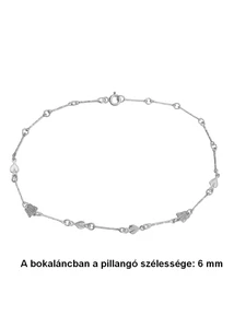 Pillangós, szíves bokalánc, ezüst ékszer