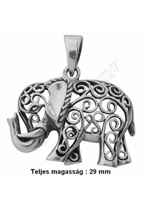 Indiai elefánt medál, szerencsehozó NAGY ezüst ékszer