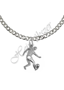 Férfi ezüst nyaklánc focista medállal, ezüst ékszer