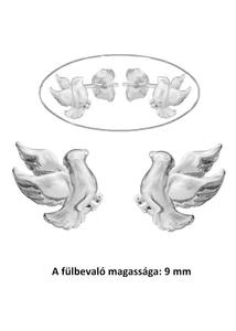 Galamb fülbevaló, ezüst ékszer 