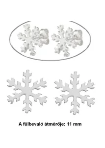 Hópelyhes fülbevaló, arany ékszer 