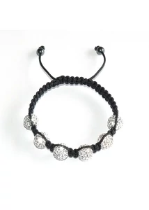 Shamballa fehér Swarovski crystal karkötő 8 mm