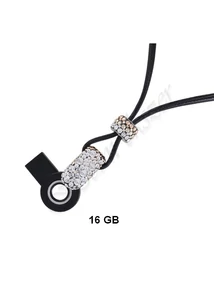 Pendrive medál nyaklánc Swarovski kövekkel díszítve Heim Ékszer webáruház